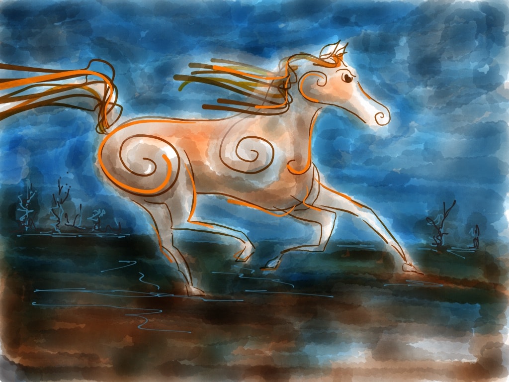 Horse drawn with Paper by 53.